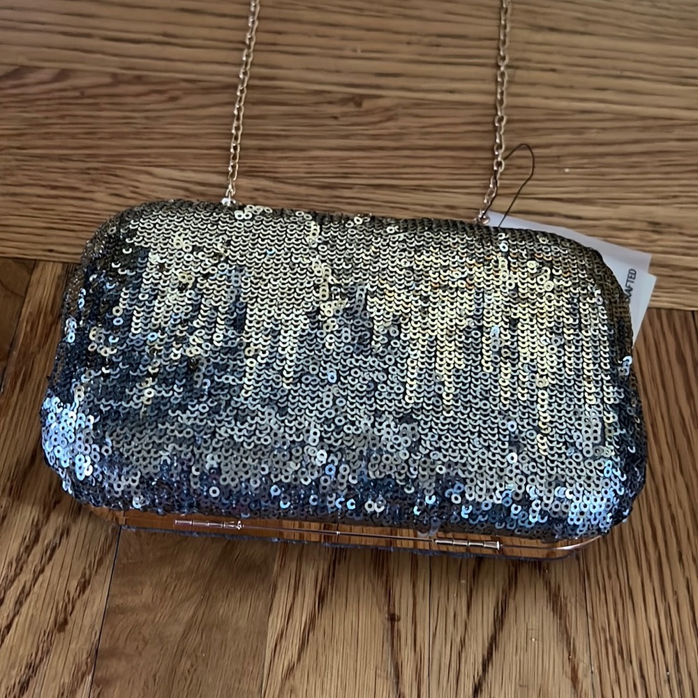 Lulu-NYC gold multi glitter cross body NWT